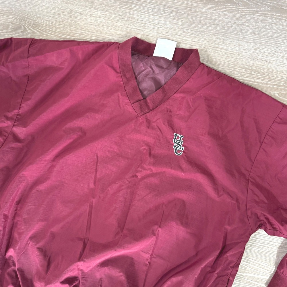 Vtg Augusta Sportswear Windbreaker Mens XL Maroon USC Gamecocks V-Neck Pullover